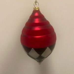 Elegant Red and Silver Holiday Ornament